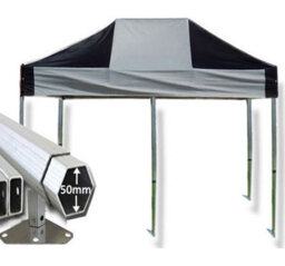 Crocodile Trading 3M X 6M Extreme 50 Commercial Instant Shelter Pop Up Gazebos Frame & Canopy - Black/silver - thumbnail 1