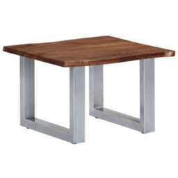 Berkfield Industrial Coffee Table With Live Edges 60X60X40 Cm Solid Acacia Wood - thumbnail 2