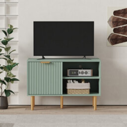 Modern Tv Stand With Drawer,small Entertainment Center,space-Saving Media Console With Cabinet,v Cabinet For Living Room, Bedroom