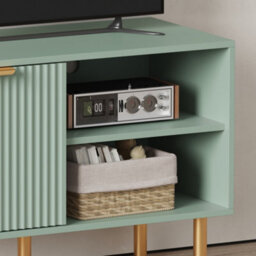 Modern Tv Stand With Drawer,small Entertainment Center,space-Saving Media Console With Cabinet,v Cabinet For Living Room, Bedroom - thumbnail 5