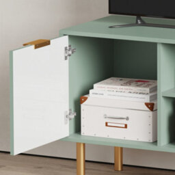 Modern Tv Stand With Drawer,small Entertainment Center,space-Saving Media Console With Cabinet,v Cabinet For Living Room, Bedroom - thumbnail 4