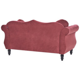 Beliani Sofa 2 Seater Skien Velvet Dark Red - thumbnail 6
