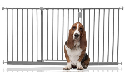 Bettacare Extra Wide Hallway Dog Gate, 147Cm - 152Cm, Grey, Pressure Fit Pet Gate, Puppy Safety Barrier - image 1