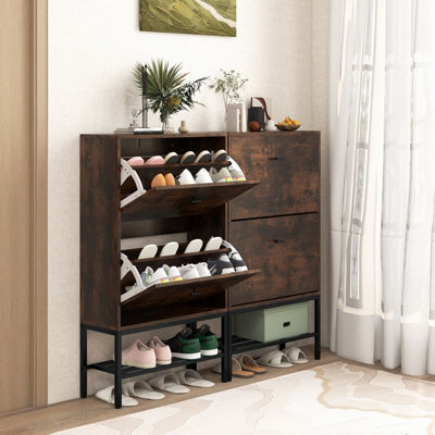 Costway Industrial Shoe Storage Cabinet Entryway Freestanding Shoe Rack - image 1