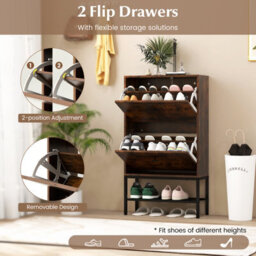 Costway Industrial Shoe Storage Cabinet Entryway Freestanding Shoe Rack - thumbnail 4