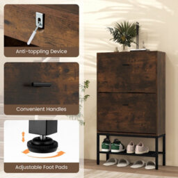 Costway Industrial Shoe Storage Cabinet Entryway Freestanding Shoe Rack - thumbnail 6