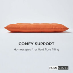 Homescapes Burnt Orange Seat Pads Or Cotton Chair Cushions 40X40 Cm, Set Of 6 Plain Chair Pads For Dining, Kitchen Or Outdoor - thumbnail 4
