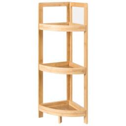 Wyld And Coco Bamboonest 3-Tier Corner Bathroom Shelf Light Brown - Space-Saving, Varnished Bamboo - thumbnail 3