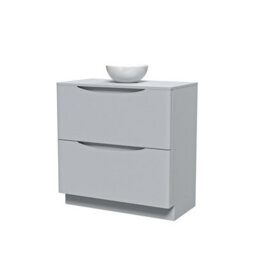 Nes Home Matte Grey 800mm Bathroom Freestanding Vanity Unit Round Ceramic Basin - thumbnail 5
