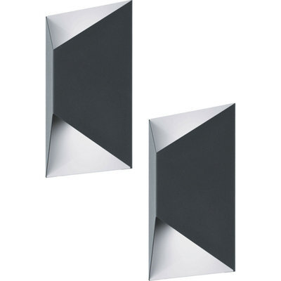 2 Pack Ip44 Outdoor Wall Lights In Anthracite And White - Modern Led Lantern Design - image 1