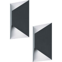 2 Pack Ip44 Outdoor Wall Lights In Anthracite And White - Modern Led Lantern Design - thumbnail 1