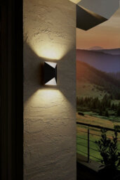 2 Pack Ip44 Outdoor Wall Lights In Anthracite And White - Modern Led Lantern Design - thumbnail 3