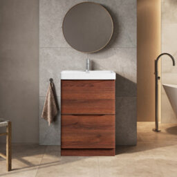 Plum&clay Eden Redwood Floor Standing Vanity Unit With Ceramic Basin (W)600mm