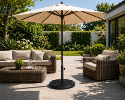 Shopnbits Cast Iron Parasol Base Heavy Duty Patio Umbrella Stand Outdoor Garden Sunshade Base 9Kg - thumbnail 5