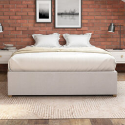 Aspire Upholstered Platform Ottoman Bed Frame Uk Made, Kimiyo Linen Beige, Size King - thumbnail 2