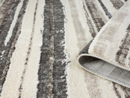 Eleanor Modern Embossed Contemporary Living Room Area Rug - Striped Design,mocha,80 X 150 Cm - thumbnail 3