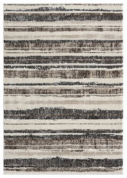 Eleanor Modern Embossed Contemporary Living Room Area Rug - Striped Design,mocha,80 X 150 Cm - thumbnail 2