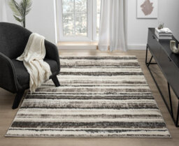 Eleanor Modern Embossed Contemporary Living Room Area Rug - Striped Design,mocha,80 X 150 Cm - thumbnail 5