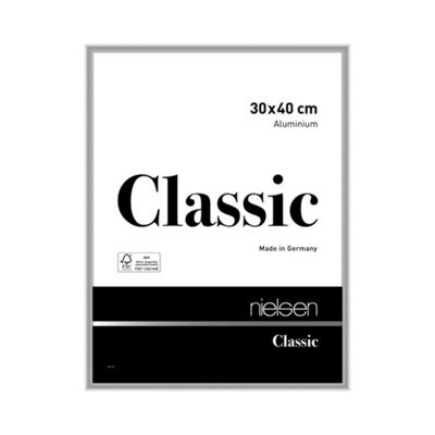 Nielsen Classic Polished Silver Aluminium Picture Frame 30X40Cm - With Float Glass And Push/turn Clips - image 1