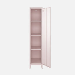Sweeek - Set Of 3 Metal Cabinets/lockers With 4 Storage Compartments Industrial-Style Soho Pink 38X38X180 Cm - thumbnail 4