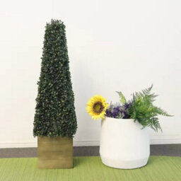 Artificial Pyramid Tree 3Ft Single Decorative Faux Topiary Plant For Indoor Outdoor Garden Patio Or Entrance Display - thumbnail 2