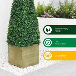 Artificial Pyramid Tree 3Ft Single Decorative Faux Topiary Plant For Indoor Outdoor Garden Patio Or Entrance Display - thumbnail 4