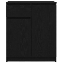 Berkfield Sideboard With Drawer Black Oak 71X35X84 Cm Engineered Wood - thumbnail 6