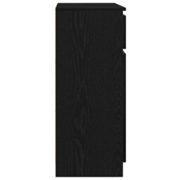 Berkfield Sideboard With Drawer Black Oak 71X35X84 Cm Engineered Wood - thumbnail 7