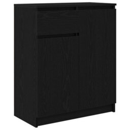 Berkfield Sideboard With Drawer Black Oak 71X35X84 Cm Engineered Wood - thumbnail 2