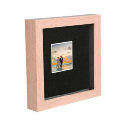 "Nicola Spring 6"" X 6"" 3D Box Photo Frame - 2"" X 2"" Mount - Light Brown/black" - thumbnail 1