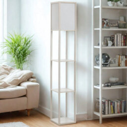Modern Dimmable Floor Lamp For Living Room With 3 Shelves Oak - thumbnail 3