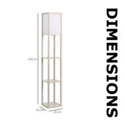 Modern Dimmable Floor Lamp For Living Room With 3 Shelves Oak - thumbnail 7