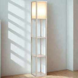 Modern Dimmable Floor Lamp For Living Room With 3 Shelves Oak - thumbnail 2