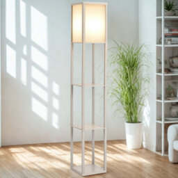 Modern Dimmable Floor Lamp For Living Room With 3 Shelves Oak - thumbnail 4