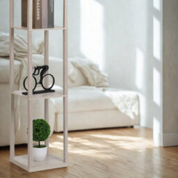 Modern Dimmable Floor Lamp For Living Room With 3 Shelves Oak - thumbnail 5