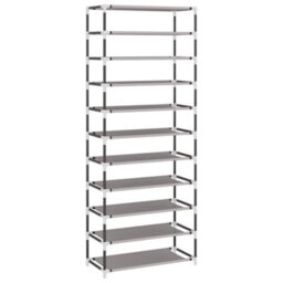 Walplus Shoe Cabinet Grey 60X30X166 Cm Fabric - thumbnail 6