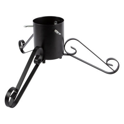 Harbour Housewares Scroll Real Christmas Tree Stand - Small Metal Live Xmas Tree Holder With Water Holder Adjustable Trunk Support - image 1