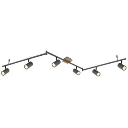 Luminosa Lighting Luminosa Robby Ceiling Spotlight Bar Graphite 6X Gu10