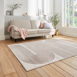 Grey Rose Abstract Modern Striped Rug Easy To Clean Dining Room-160Cm X 220Cm - thumbnail 2