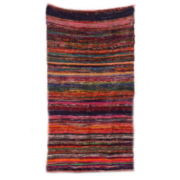 Serenityy 150 X 90 Cm Luxury Indian Cotton Rag Rug - Red, Rectangular, Textured Pile - thumbnail 1