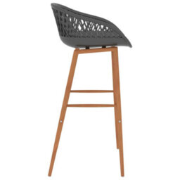 Berkfield Modern 5 Piece Bar Set Black And Grey - thumbnail 9
