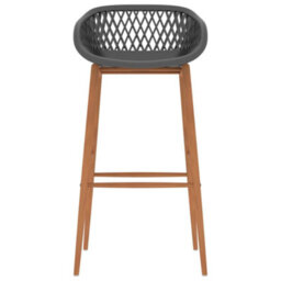 Berkfield Modern 5 Piece Bar Set Black And Grey - thumbnail 8