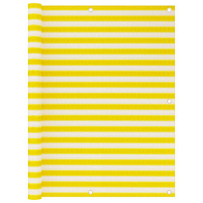 Berkfield Balcony Screen Yellow And White 120X500 Cm Hdpe - image 1