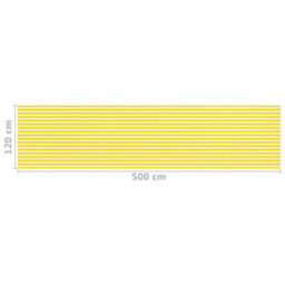 Berkfield Balcony Screen Yellow And White 120X500 Cm Hdpe - thumbnail 5