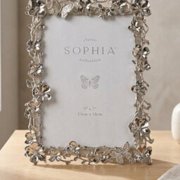 Garden Greatness Floral Butterfly Nickel Plated Photo Frame - thumbnail 2