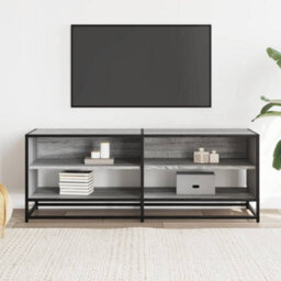 Berkfield Tv Cabinet Grey Sonoma 120.5X40X46 Cm Engineered Wood And Metal - thumbnail 3