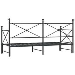 Berkfield Daybed With Trundle Without Mattress Black 75X190 Cm Steel - thumbnail 8
