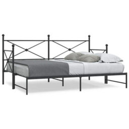Berkfield Daybed With Trundle Without Mattress Black 75X190 Cm Steel