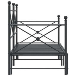 Berkfield Daybed With Trundle Without Mattress Black 75X190 Cm Steel - thumbnail 7