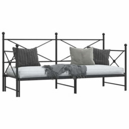 Berkfield Daybed With Trundle Without Mattress Black 75X190 Cm Steel - thumbnail 5